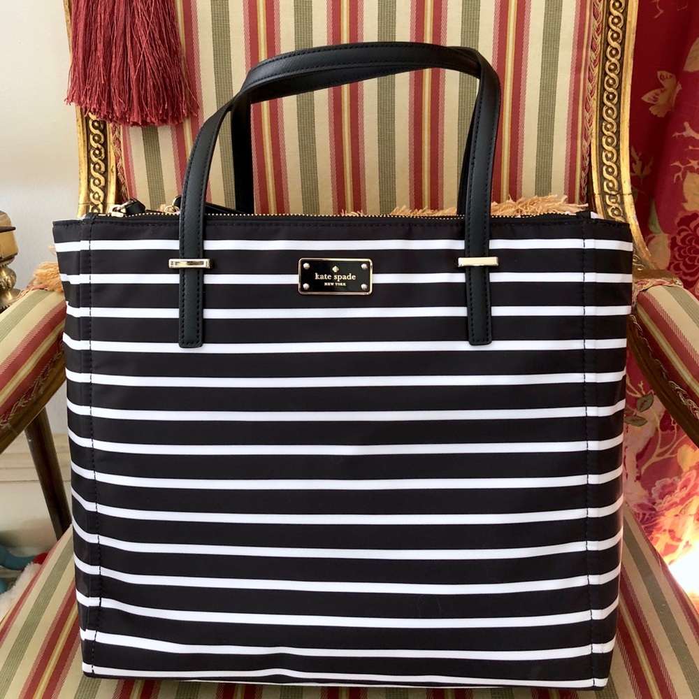 NWT Kate Spade Large Nylon Striped Tote